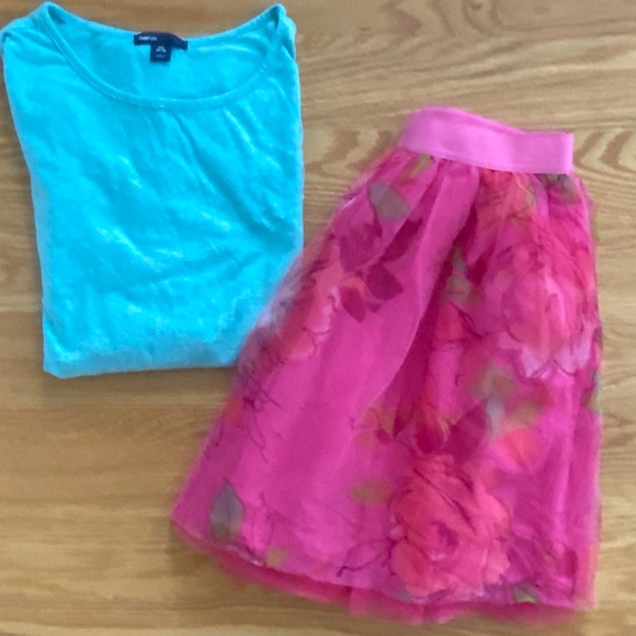 GapKids NWOT Tulle Skirt (12) + NWOT Matching Green Top (14/16) - Picture 2 of 13